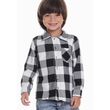 Imagem de Camisa Xadrez Masculina Preta de flanela Junina Muvilê, Preto, 6