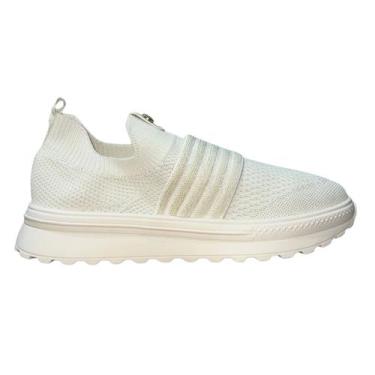 Imagem de Tênis Slip On Casual Esportivo de Malha Feminno Moleca 5809.108 Branco
