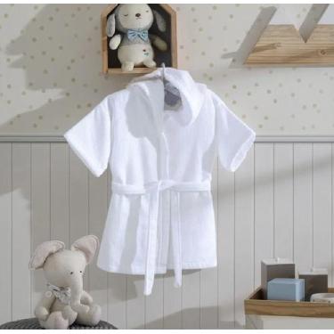 Imagem de Roupão Infantil com Capuz Velour M Dohler, Branco
