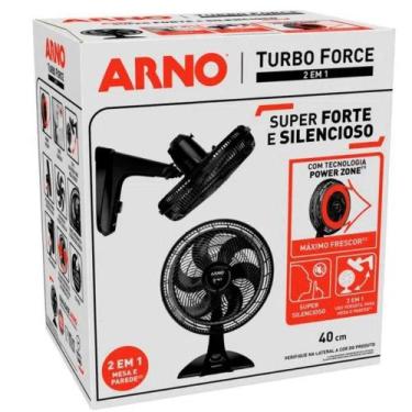 Imagem de Ventilador de Mesa e Parede Arno 40cm 6 Pás Preto Turbo Force 2 em 1 1
