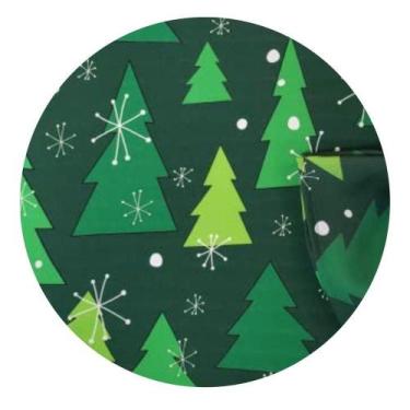 Imagem de Kit 4 Capas para Sousplat Árvore de Natal Verde 35cmx35cm Poliéster Ma
