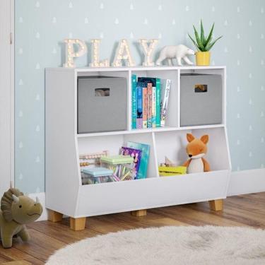 Imagem de Organizador de Brinquedos Bernardo com Nichos MDF Branco Woodcore