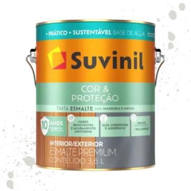 Imagem de Esmalte Cor E Proteção Base Água Brilhante Branco Neve Suvinil 3,6L - 
