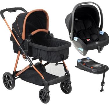 Imagem de Carrinho Bebe Materna Base ISOFIX Burigotto Revert 22 Preto Cobre