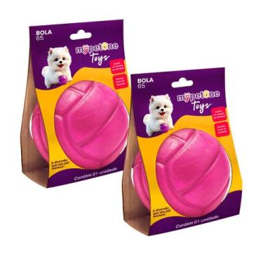 Imagem de 2 Brinquedo Bola Lisa TR 65 Mypetone - Rosa