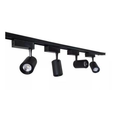 Imagem de Kit Trilho Eletrificado 2m + 4 Spot Led 7w Preto 3000K - Bela Home Ilu