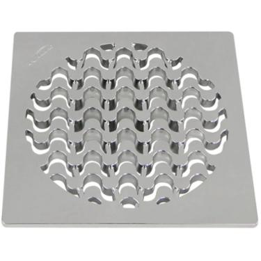 Imagem de Grelha para Ralo Copacabana com Design Moderno e Maior Escoamento Prata Amanco 150MM