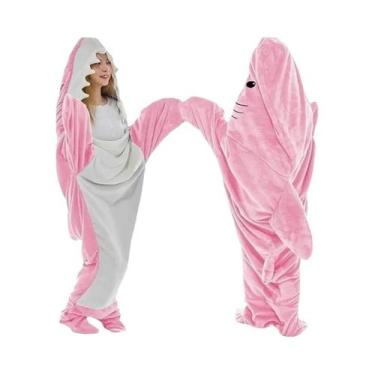 Imagem de Pijama De Flanela Grande Em Forma De Tubarão, Roupa De Dormir Para Cri