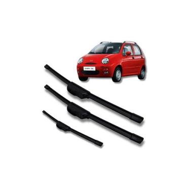 Imagem de Kit 3 Palhetas Limpador Chery Qq 2013 2014 2015 2016 Preto Preto, Pret