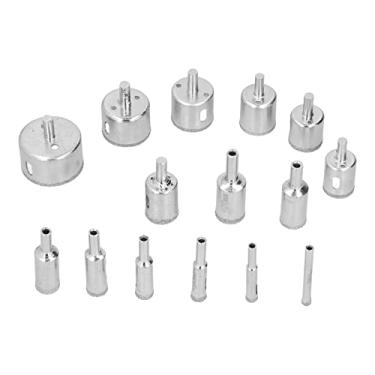 Imagem de Conjunto de brocas de diamante, 15 unidades de baixa taxa de desgaste e furos de diamantes Conjuntos de serras de alça redonda universal para porcelana