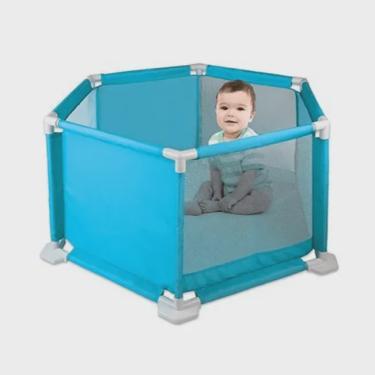 Imagem de Cercado Chiqueirinho Desmontável Portátil Para Bebe Azul Braskit