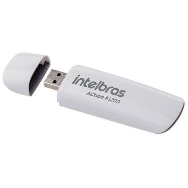 Imagem de Adaptador Wireless USB Intelbras Inet 4710018 Action A1200 3.0 Dual Band 1200mbps