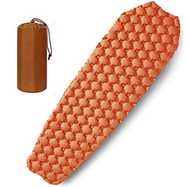 Imagem de GQYYS Tapete de dormir autoinflável, impermeável, colchão de acampamento, colchão de dormir, compacto e leve, inflável, cama de solteiro para uso ao ar livre, mochila, caminhada