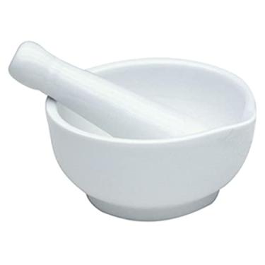Imagem de Pilao de argamassa de porcelana Norpro, 10 cm x 6 cm, branco