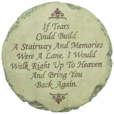 Imagem de Spoontiques – Decoração de jardim – If Tears Could Build A Stairway Memorial Stepping Stone – Pedra decorativa para jardim