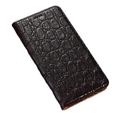 Imagem de Capa carteira para Google Pixel 6/6 Pro, capa carteira flip de couro legítimo com suporte para cartão de recurso em pé, capa magnética para celular, preta, 6 Pro 17 cm