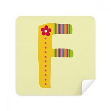 Imagem de F Alfabeto Flor Lindo Padrão Óculos Pano Limpador de Tela Tecido Camurça Pacote com 2