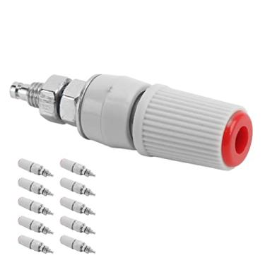 Imagem de Adaptador fêmea de plugue banana macho M54mm de 10 pinos (para dispositivos eletrônicos) vermelho