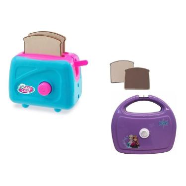 Imagem de Kit Brinquedo Infantil Torradeira + Sanduicheira C/acessorio