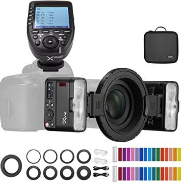 Imagem de Flash Macro Godox MF12 MF12-K2 com acionamento Xpro-C Flash TTL fora da câmera Speedlite 12W, controle sem fio 2.4G, modo TTL/M, bateria de lítio integrada de 3.7V/6.29W, compatível com Canon