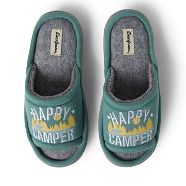 Imagem de Dearfoams Pantufa feminina Lennox para acampamento interno/externo de verão, Verde, 9-10 Toddler