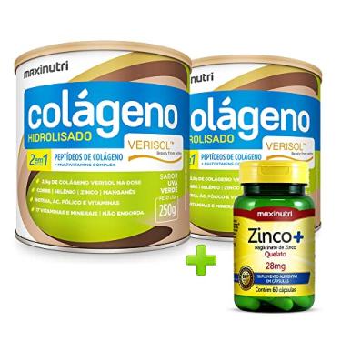 Imagem de Kit 2 Colágeno Verisol Uva Verde 250g + Zinco Quelato