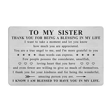 Imagem de ABNTY Sister Valentines Gifts - Sister Appreciation Wallet Card Insert - Presentes de Dia dos Namorados e Aniversário