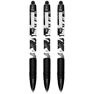 Imagem de Zebra Z-Grip Caneta esferográfica suave retrátil - 1,0 mm - tinta preta - barril camuflado - pacote com 3