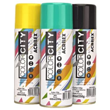 Imagem de Tinta Spray Color City Multiuso Acrilex Uso Geral Amarelo Ouro - 10400-505