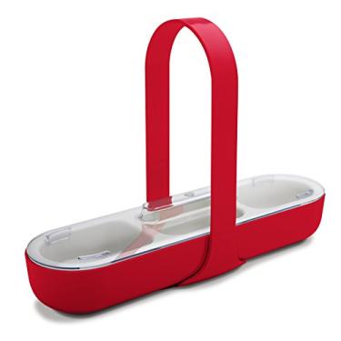 Imagem de Zak Designs Organizador de condimentos para cozinha para mesa, 3 seções, vermelho