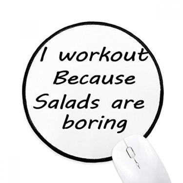 Imagem de Mouse pad preto inglês Lose Weight com citação de caligrafia desktop escritório tapete redondo para computador