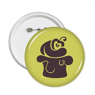 Imagem de Emblema de sorvete de cereja com contorno preto e pinos redondos para decoração de 5 peças