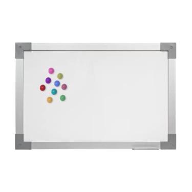 Imagem de Quadro Branco Aço Magnético Moldura Mdf Soft Alumínio Prime STALO, 120x90