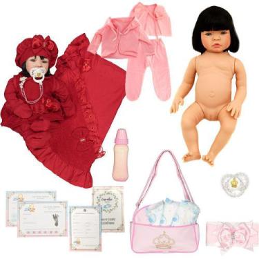 Boneca Bebê Reborn Realista 100% Silicone + 23 Itens e Bolsa