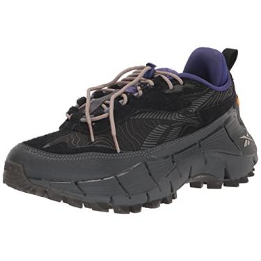 Imagem de Reebok Tênis de corrida masculino Zig Kinetica 2.5 Fitness Workout, Preto/cinza puro/roxo ousado, 12.5 Women/11 Men