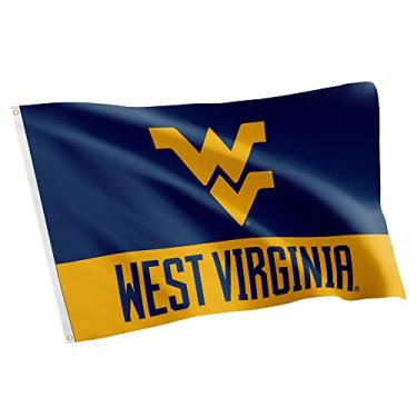 Imagem de Desert Cactus West Virginia University WVU Mountaineers 100% poliéster interior exterior 3 pés x 5 pés bandeira (bandeira 7)