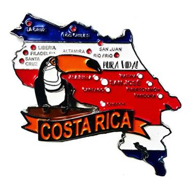 Imagem de Imã Costa Rica – Imã Mapa Costa Rica Bandeira Cidades Símbolos - Mapa Mundi Magnético - Imã Geladeira Costa Rica