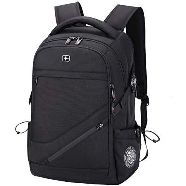 Imagem de Mochila durável mochila escolar para adolescente leve impermeável casual, viagem de negócios mochila de grande capacidade exterior, preta