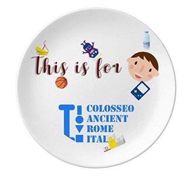 Imagem de Prato de porcelana Colosseo Antiga Romana Itália Jantar Prato Masculino Masculino