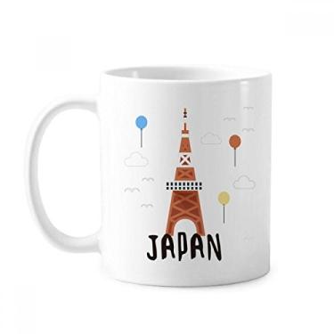 Imagem de Caneca clássica japonesa Travelling Tyoko Tower branca cerâmica copo presente com alças 350 ml