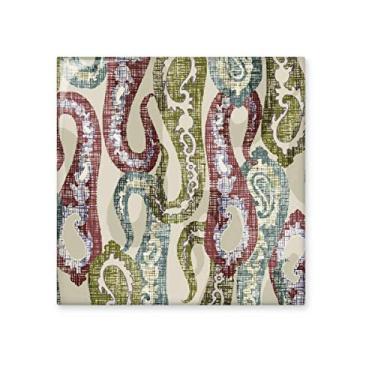 Imagem de Azulejo de cerâmica com padrão abstrato clássico vermelho, azul, verde, decalque brilhante