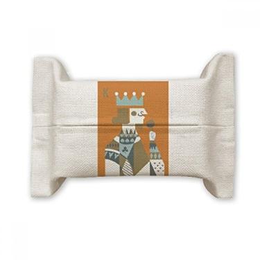 Imagem de Cartão de baralho K estampa de ilustração de papel para lenços faciais, bolsa de linho de algodão