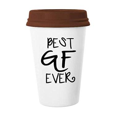 Imagem de Girlfriend Caneca de cerâmica Best GF Ever Dia dos Namorados Copo de café Copo de cerâmica