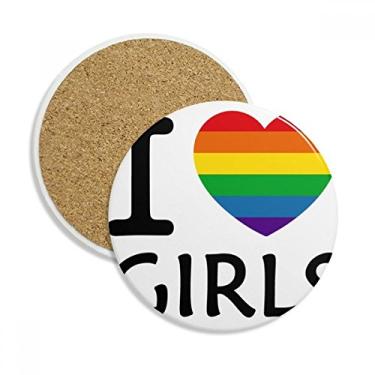 Imagem de Caneca Transgênero Bissexuais com ilustração de coração porta-copos Caneca de proteção de mesa Pedra absorvente