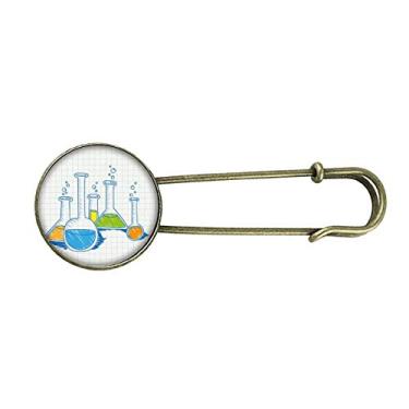 Imagem de Tubo de teste de química líquida, broche de metal retrô, joia com clipe