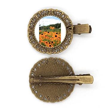 Imagem de Brocado dourado laranja Art Deco presente moderno grampo de cabelo broche prendedor de cabelo