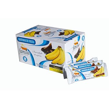Imagem de Barrinha de Banana Coberta de Chocolate Meio Amargo Zero Açúcar Famoso CX c/ 25
