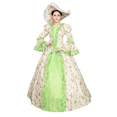 Imagem de CountryWomen Fantasia vitoriana adulta verde para mulheres (verde, P)