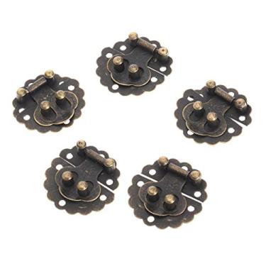 Imagem de 10 pcs 30mm antique bronze cadeado hasp lock para jóias caixa de madeira com parafusos retro vintage Decorative trinco hardware de móveis YYDFPIIA