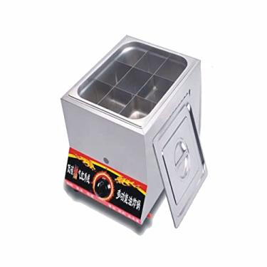 Imagem de Fritadeira comercial a gás, fritadeiras de grande capacidade de aço inoxidável 10L, potência de fogo ajustável para restaurante com cesta e tampa, fritadeira a ar para casa e comercial, um conjunto